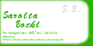 sarolta bockl business card